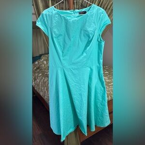 Elegant Turquoise Cap Sleeve Dress